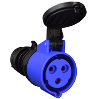 Pin and Sleeve Connector Devices 888-3138-NS IEC 60309 Cable Mount Connector, IP44 Rated, 30A 250V, 32A 220-250V, 6H, IEC 309 International Pin and Sleeve Devices  